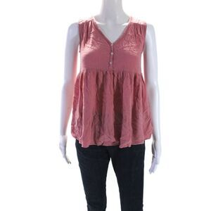 Ingrid and Isabel Women V-Neck Sleeveless Blouse Top Pink Size XS 11223089
